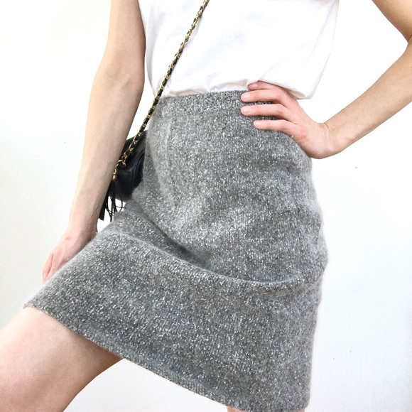 Vintage silk & angora pencil skirt - Picture 4 of 8